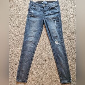 Democracy Ab Women's Skinny Jeans - Medium Wash Blue with Distressing